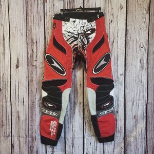 AXO Nylon Motocross Pants  30 Mens Leather Patches Red Dirt Bike Racing